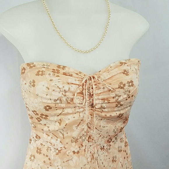 ❌ J. Crew Strapless Peach Floral Dress size 6P - Picture 3 of 5